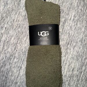 UGG Men's Olive Fuzzy Lounge Socks